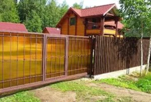 Откатные ворота на винтовых сваях 4000x2000