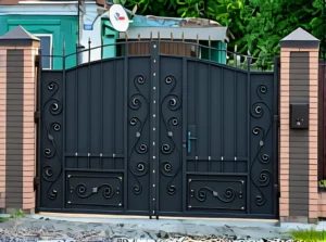 Ворота со встроенной калиткой для частного дома